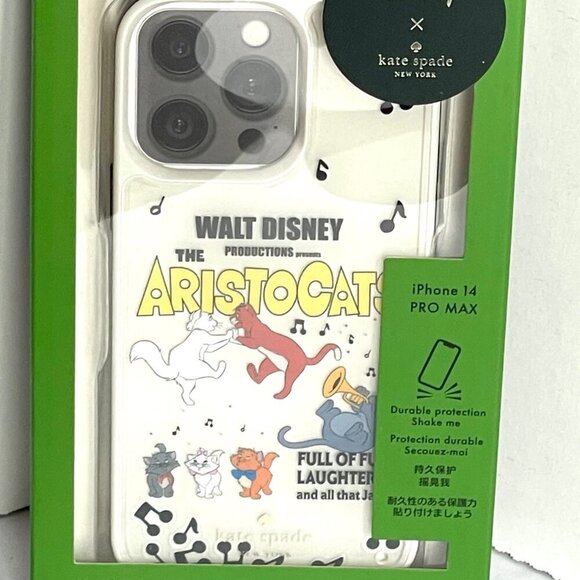 Kate Spade Disney iPhone 14 PRO MAX Aristocats Liquid Case Hard Shell - Picture 4 of 7